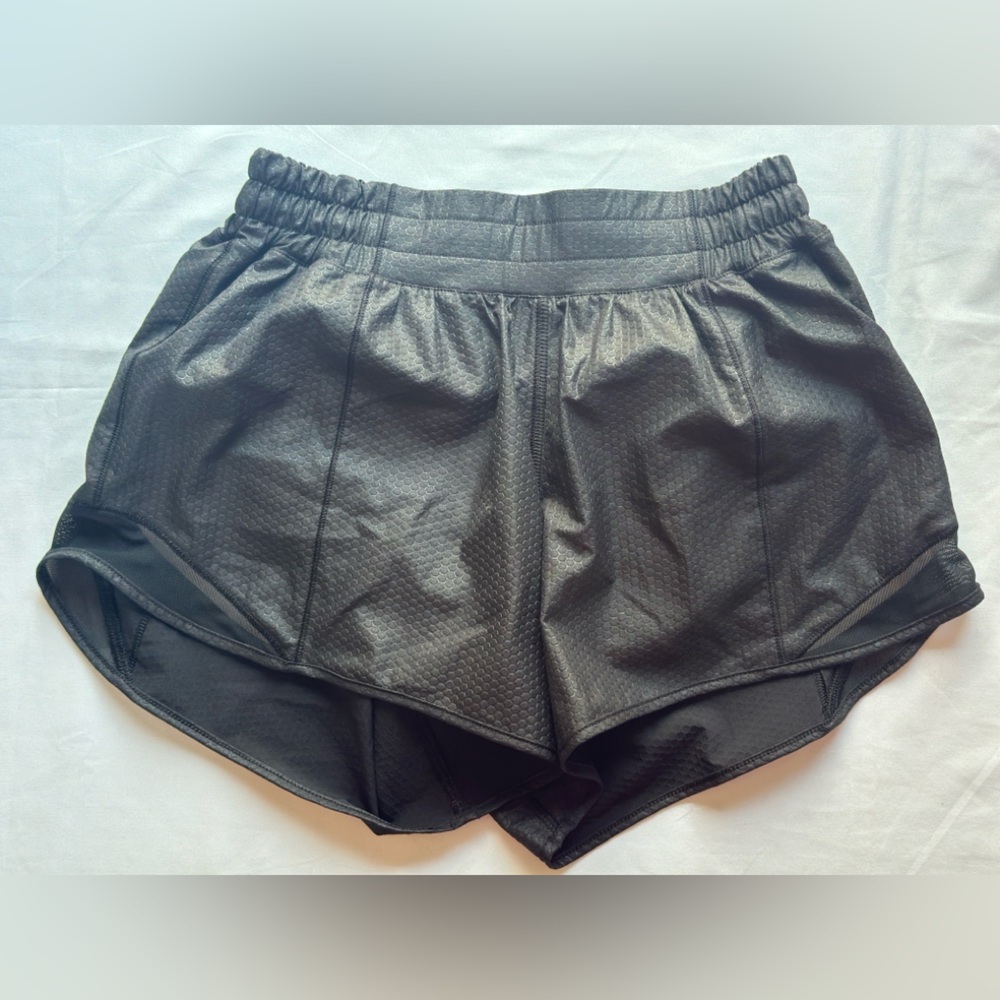 Lululemon Black Hex Pattern Running Shorts